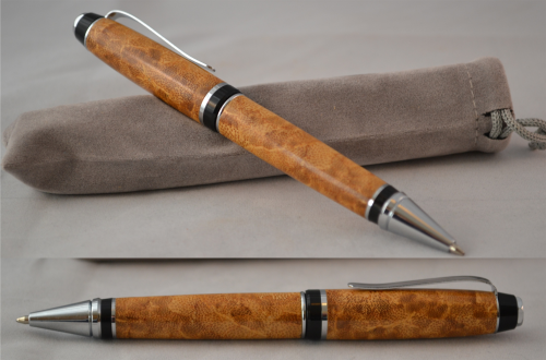 Cigar Pen Hand made in Bamboo with Chrome trim
