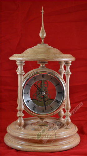 Mantel Skeleton bandstand Oak Clock - Hand Crafted